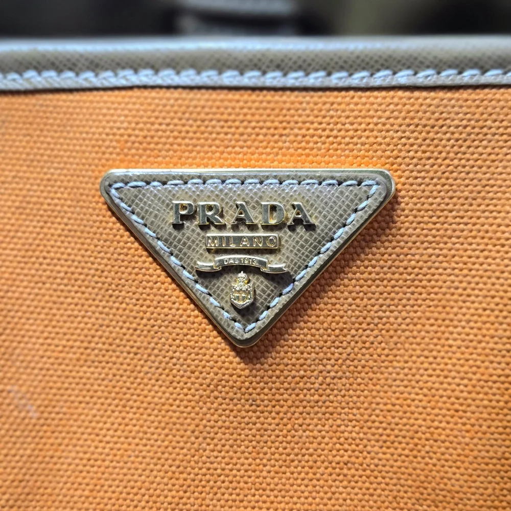 Prada Orange and Tan Women's Bag - Picture 10 of 11